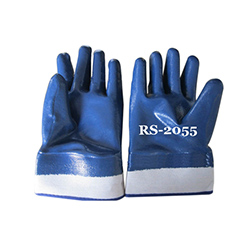 SAFETY CUFF BLUE FULL NITRILE FULL COATED GLOVES